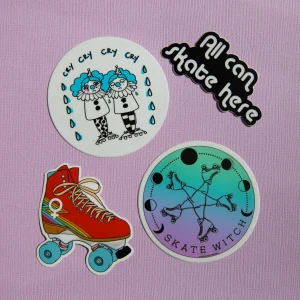 RollerFit sticker pack on a light purple background.